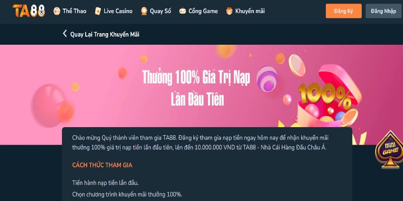 Nạp tiền TA88 được nhận những ưu đãi gì